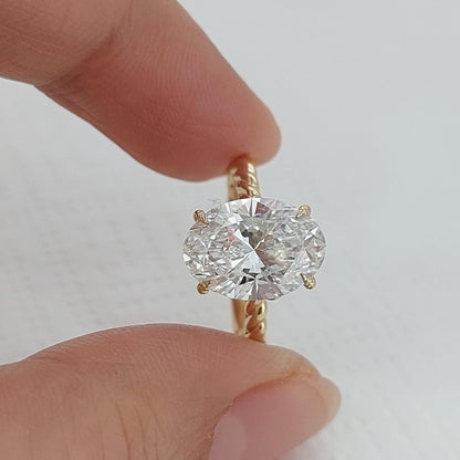 3.5 Ct Oval Lab Diamond Band