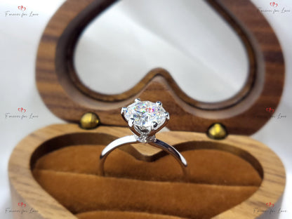 2 Ct Round Moissanite Solitaire Engagement Ring