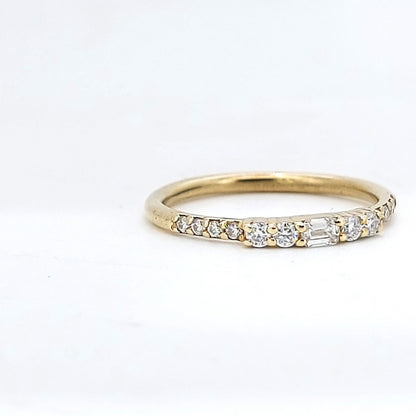 Baguette Lab Diamond Half Eternity Band