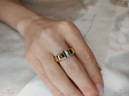 Man wedding band, chunky man band, his and her bands, diamond band, wedding band. 6mm wide solid gold band.