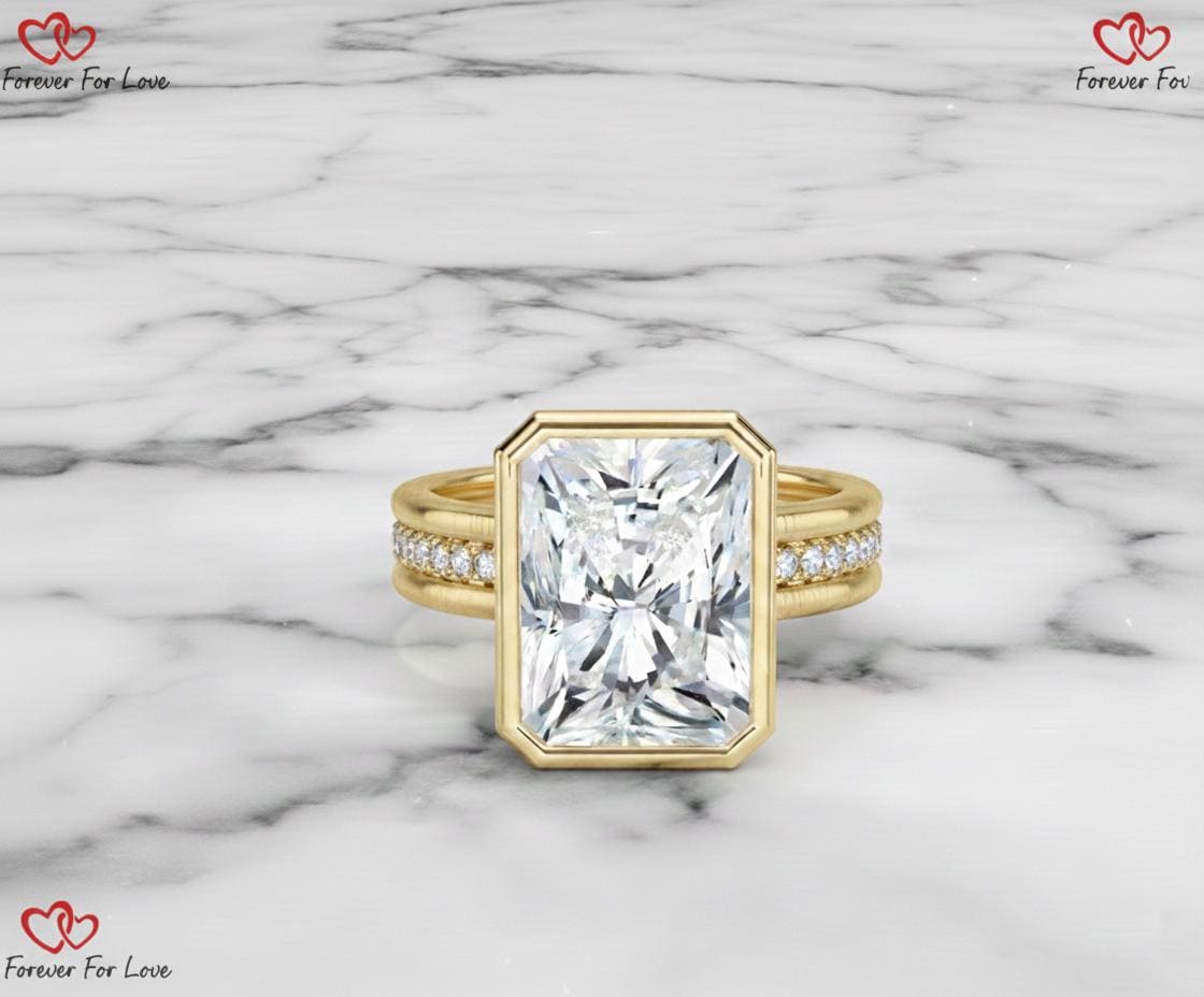5.5 Ct IGI Certified Radiant Lab Diamond Engagement Ring