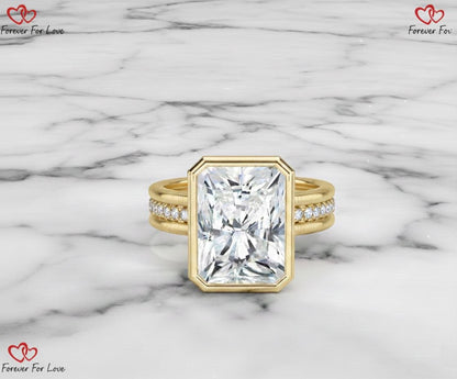 5.5 Ct IGI Certified Radiant Lab Diamond Engagement Ring