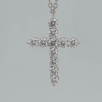 14 Karat Massivgold Diamant Kreuz Halskette für Damen, Diamant Kreuz Anhänger, Religiöser Schmuck, Christlicher Glaubensanhänger, Kreuz Geschenk für Frauen