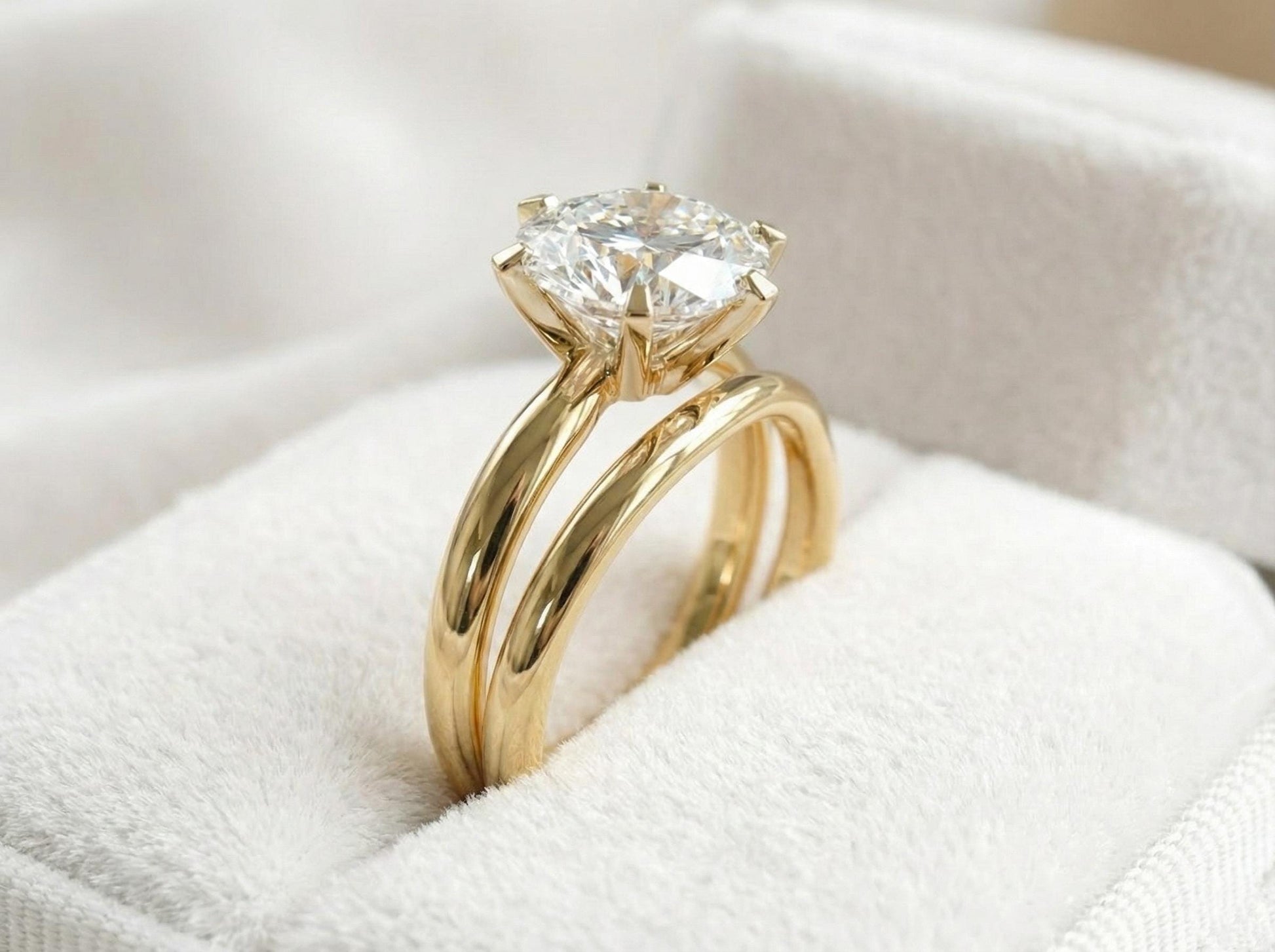 3 Ct Round Moissanite Solitaire Engagement Ring