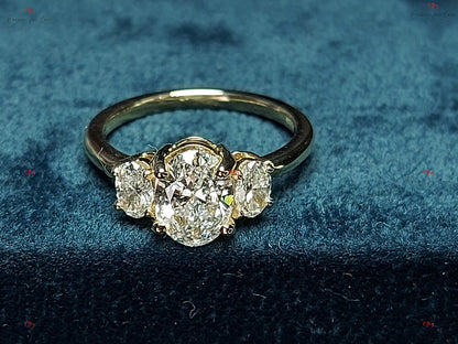 Oval Lab Diamond Three Stone Ring