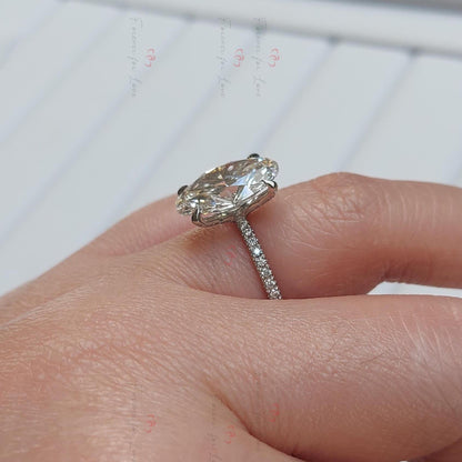 7 Ct Oval Diamond, Moissanite Engagement Ring