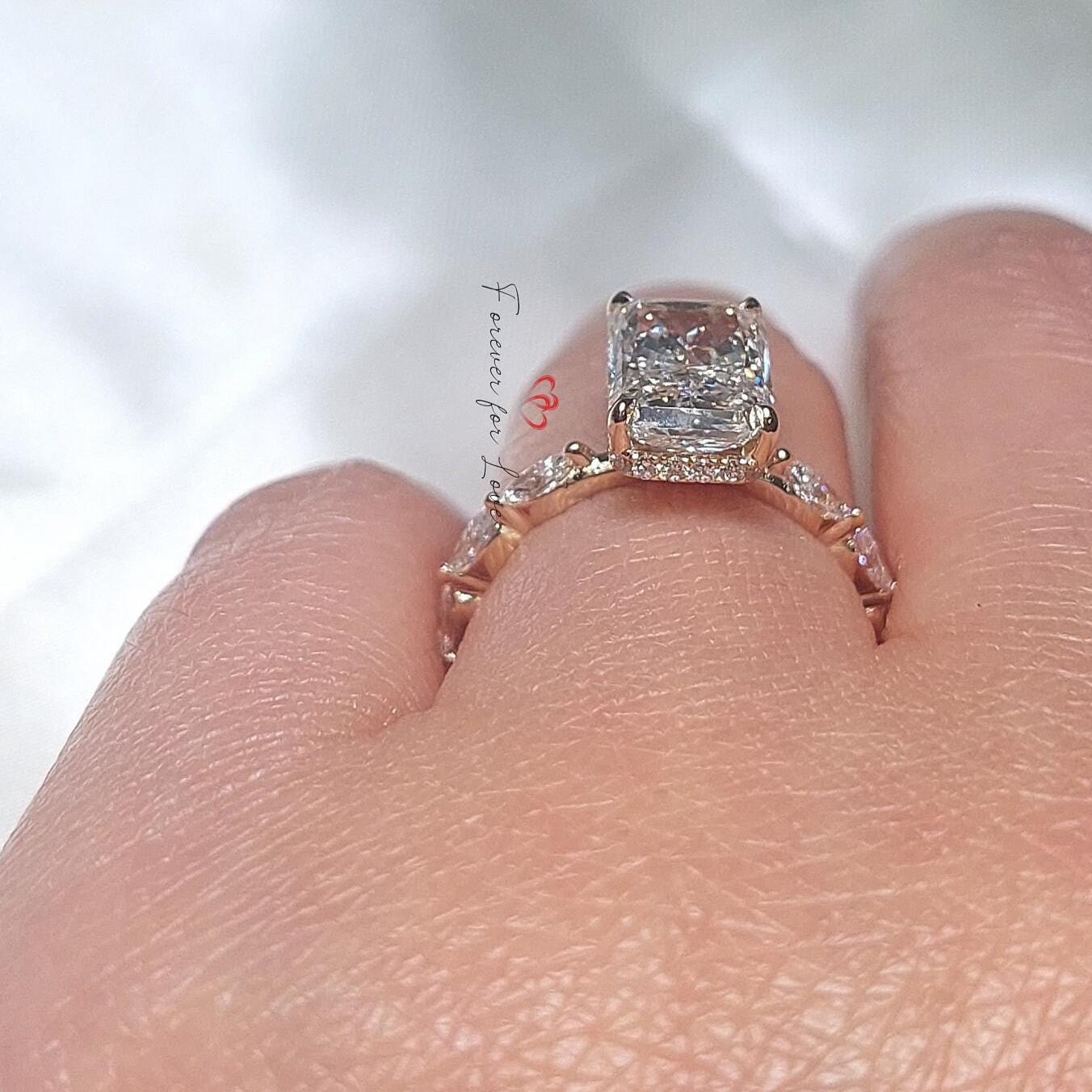3.5 Ct IGI Certified Radiant Lab Diamond Solitaire Engagement Ring