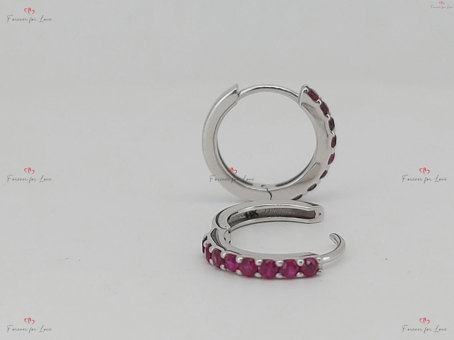 Natural Ruby Earrings / Huggie Earrings / 14k Gold 10MM Ruby Huggie Hoop Earrings / July Birthstone / Last Minute Gift Idea, Gift for Mom Sapphire engagement ring in Gold or Platinum — custom handcrafted by Forever For Love