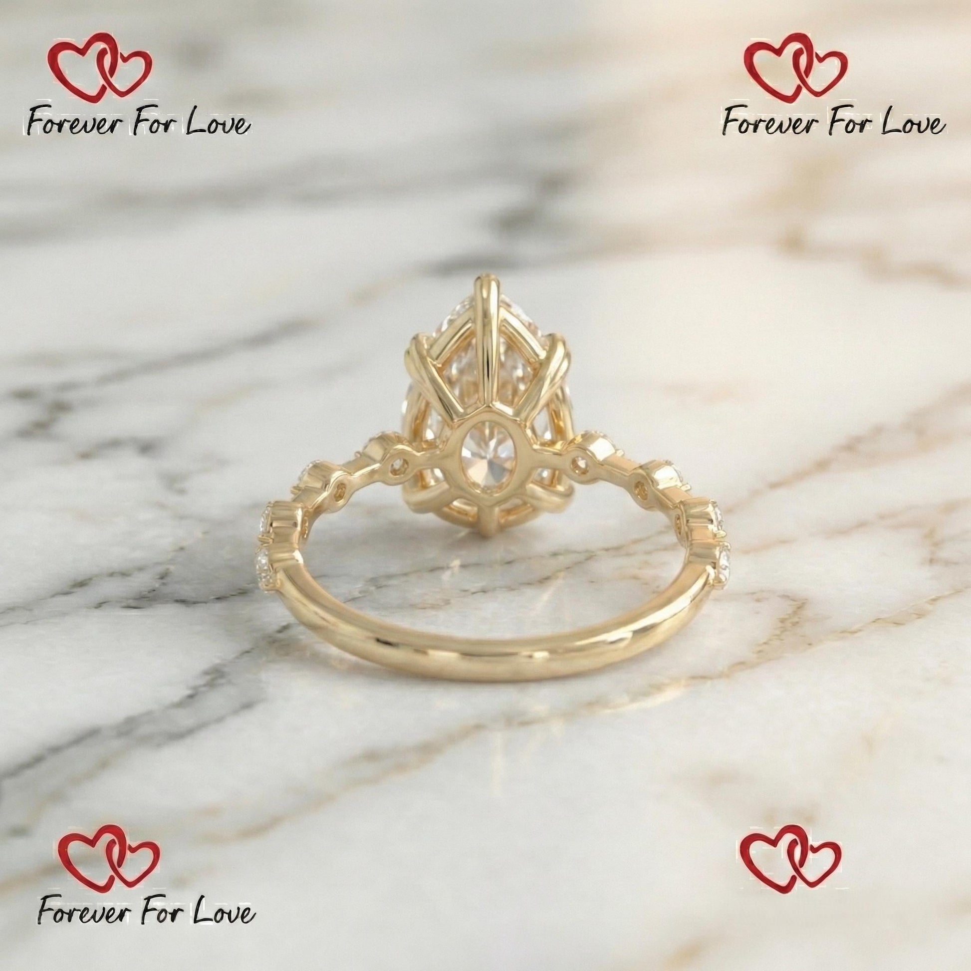 2.1 Ct IGI Certified Pear Lab Diamond Engagement Ring
