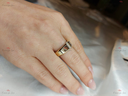 Man wedding band, chunky man band, his and her bands, diamond band, wedding band. 6mm wide solid gold band.