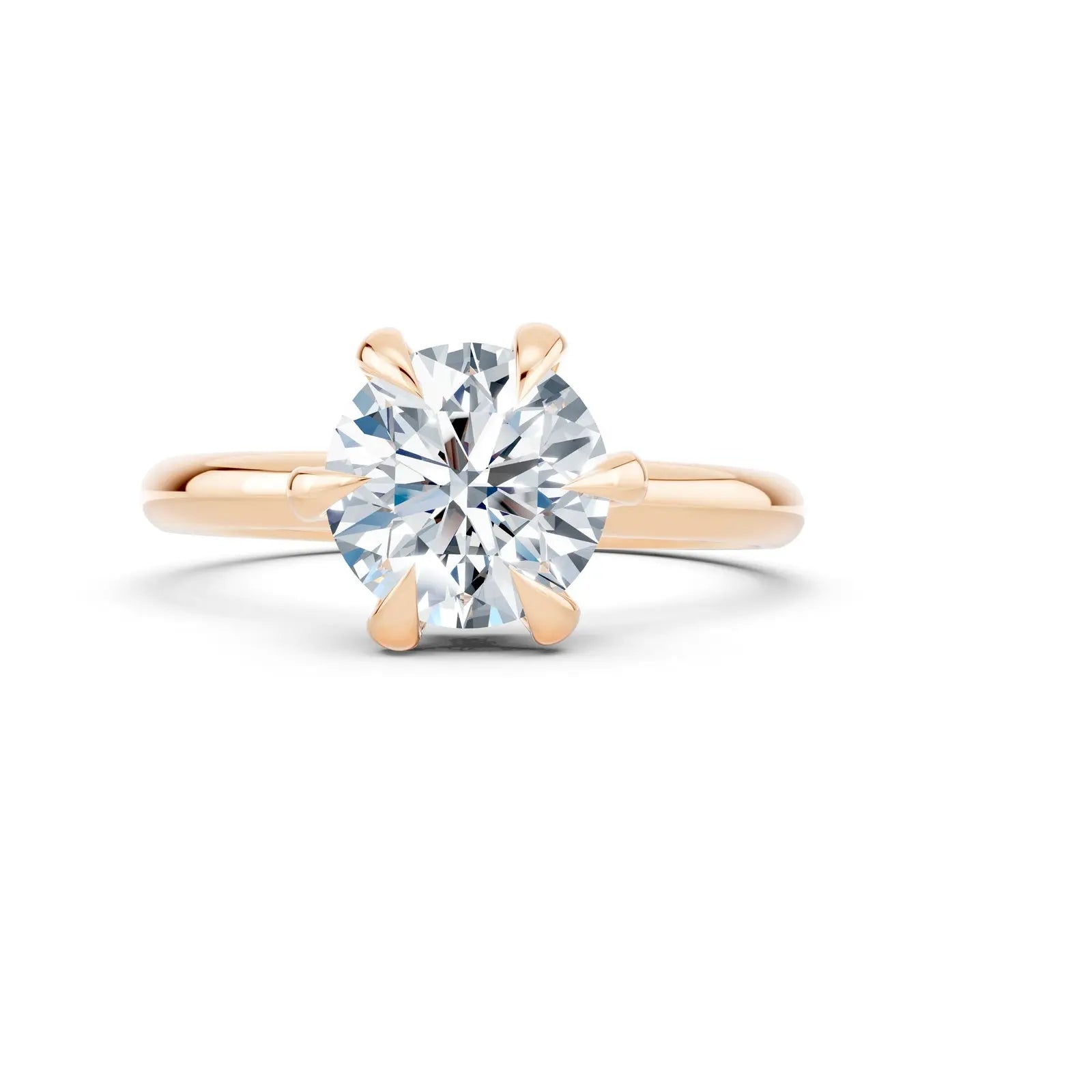 6-Prong Round Diamond Ring with Hidden Halo Forever For Love