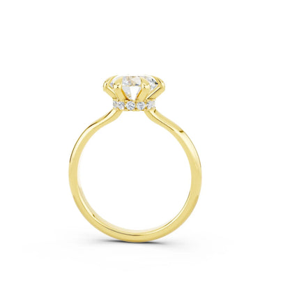 6-Prong Round Diamond Ring with Hidden Halo Forever For Love