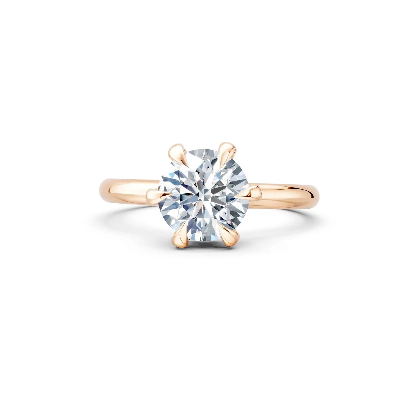 6-Prong Round Diamond Ring with Hidden Halo Forever For Love