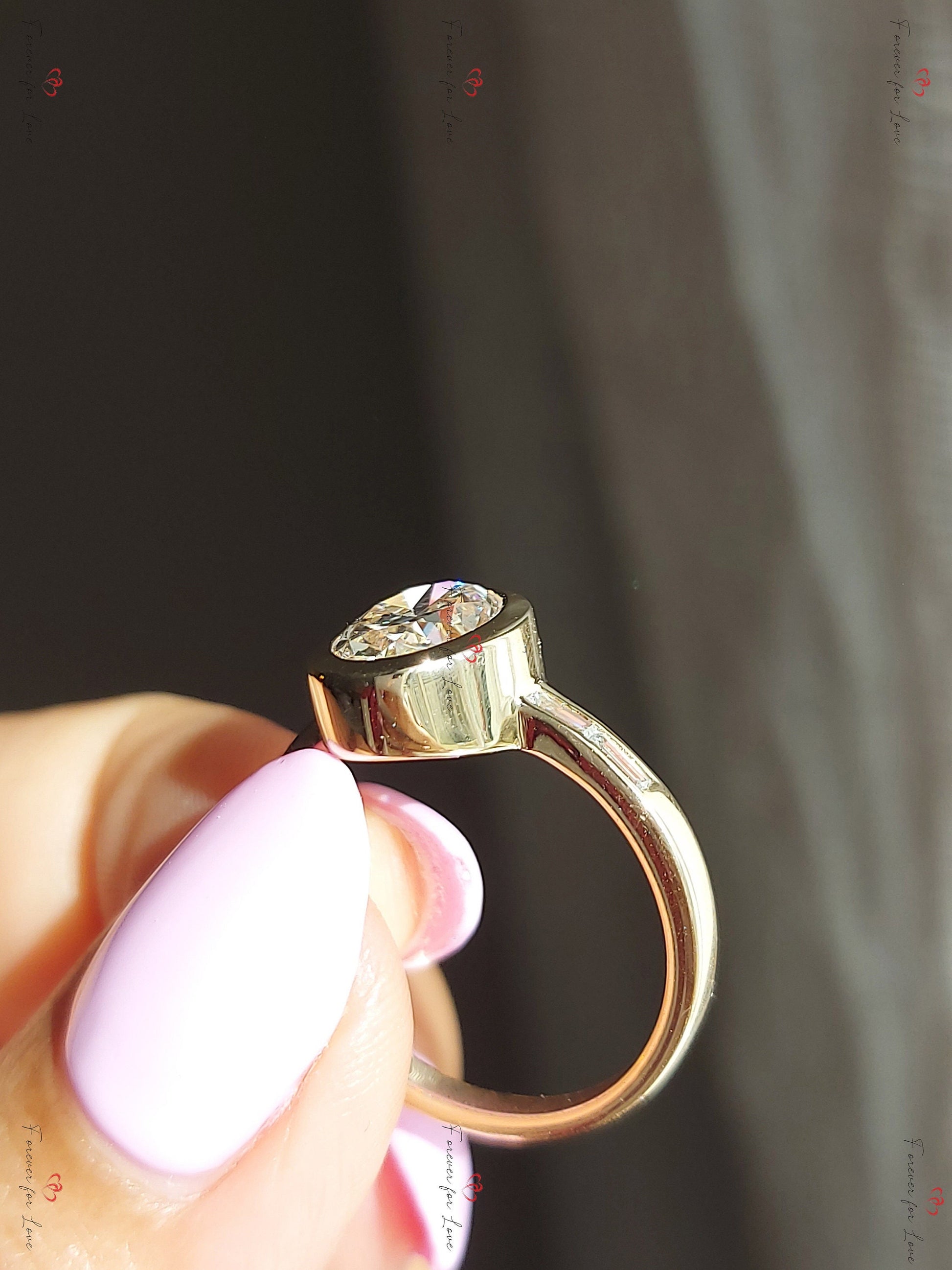 2 Ct Baguette Lab Diamond Solitaire Engagement Ring