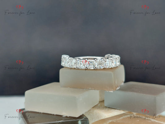 Asscher Moissanite Eternity Band
