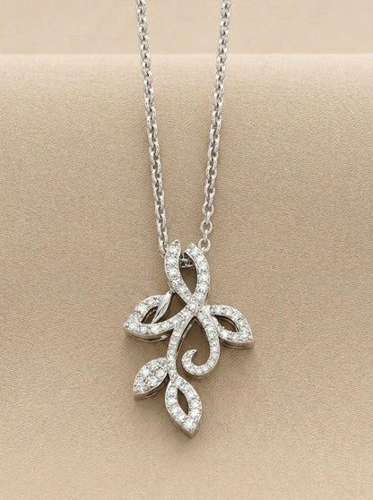 Collier Diamant Rond, Or Blanc 14 carats, Pendentif Minimaliste Délicat, Collier Femme Diamant de Laboratoire, Design Unique, Cadeau Spécial Pour Elle.