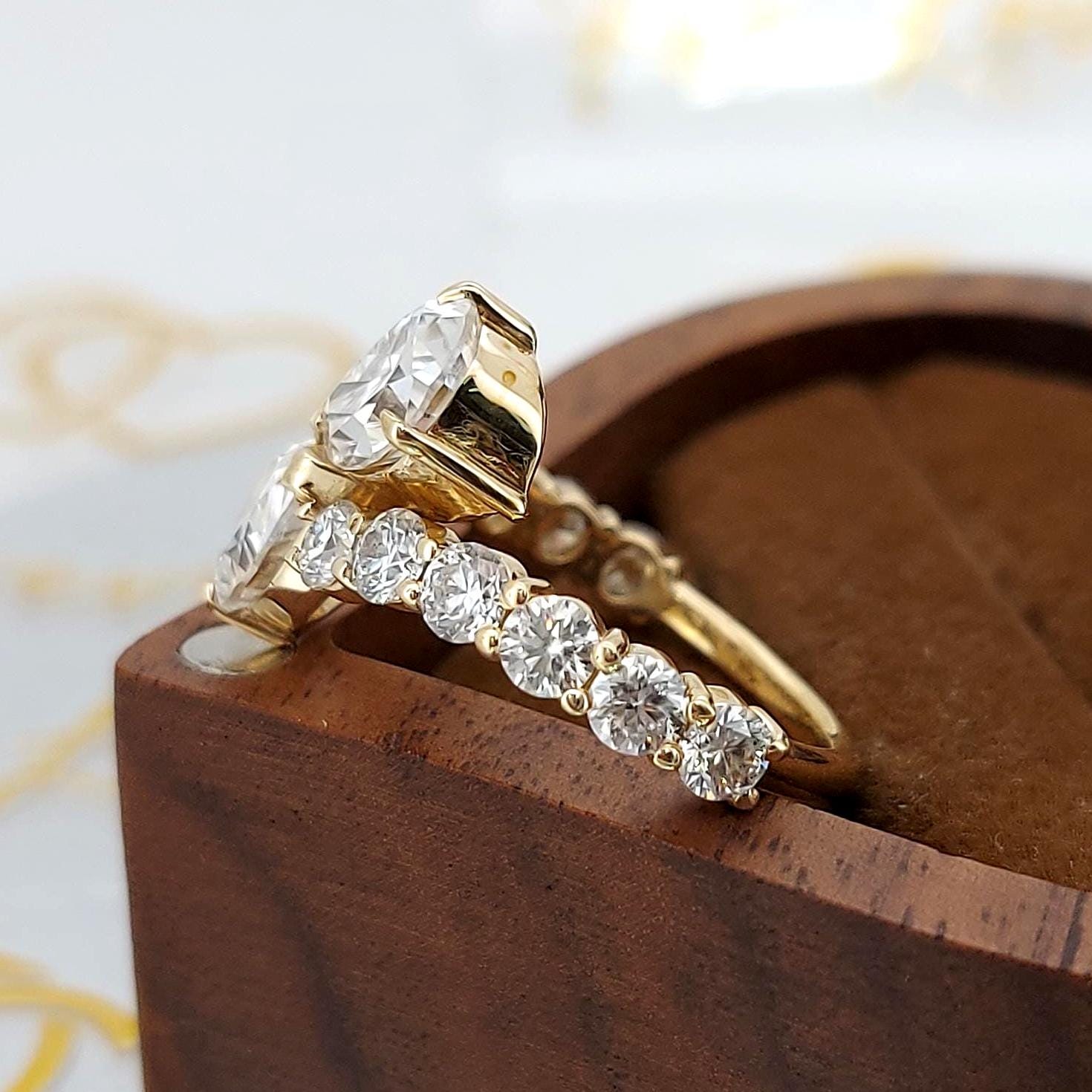3.6 Ct IGI Certified Pear Lab Diamond Engagement Ring