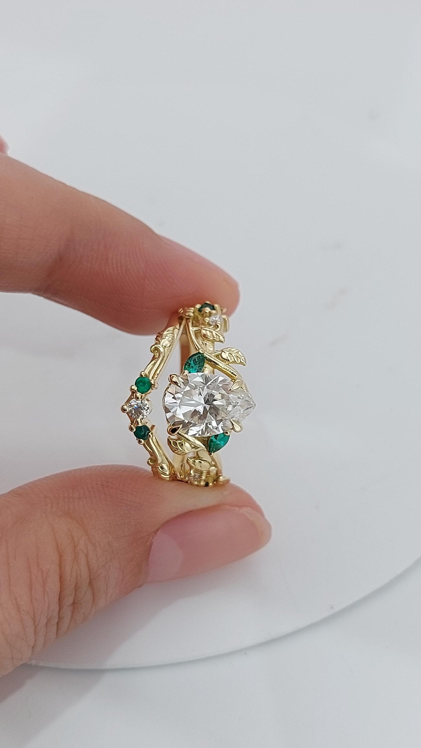 2 Ct Pear Diamond, Moissanite Halo Engagement Ring Pear cut 1Ct Moissanite Brilliant Cut engagement ring in 935 Argentium Silver — custom handcrafted by Forever For Love