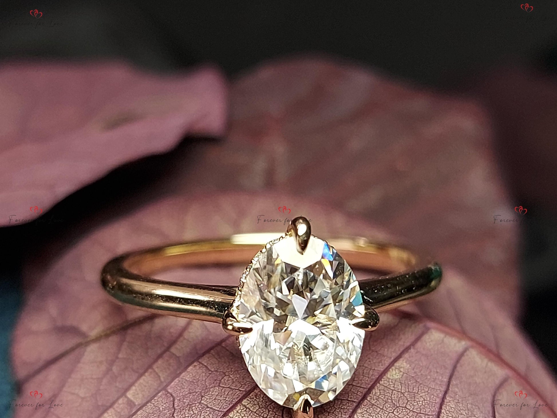 Oval Moissanite Solitaire Engagement Ring