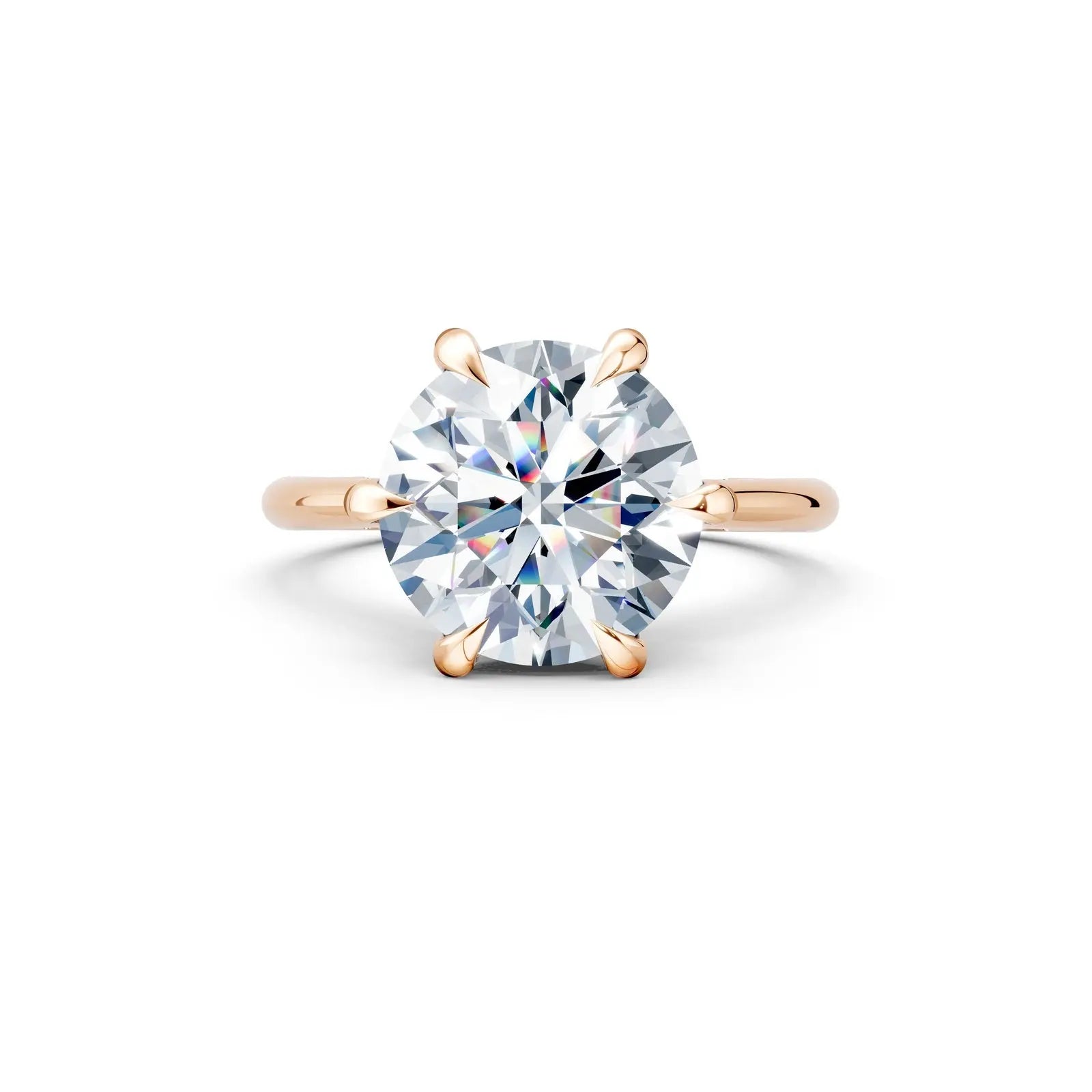 6-Prong Round Diamond Ring with Halo Prong Forever For Love