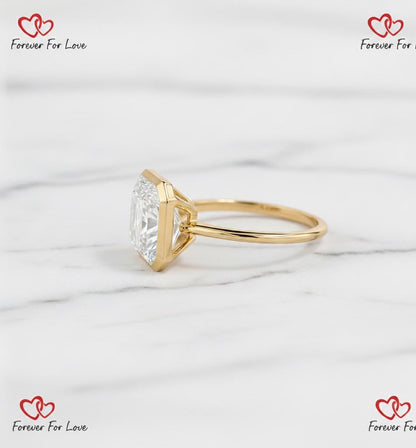 4 Ct IGI Certified Asscher Lab Diamond Engagement Ring