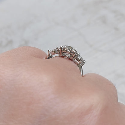 4 Ct IGI Certified Oval Lab Diamond Hidden Halo Engagement Ring
