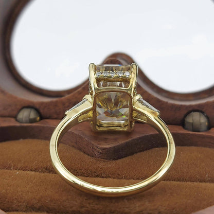 5 Ct Radiant Yellow Moissanite Engagement Ring