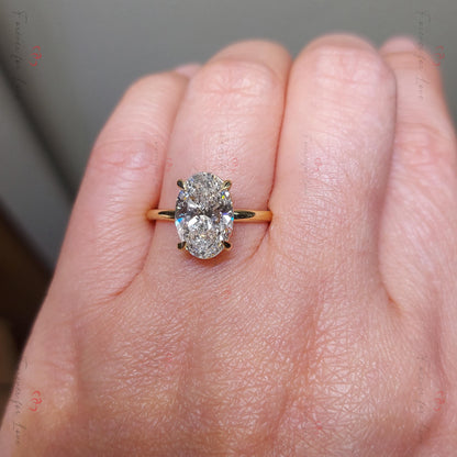 4 Ct IGI Certified Oval Lab Diamond Engagement Ring