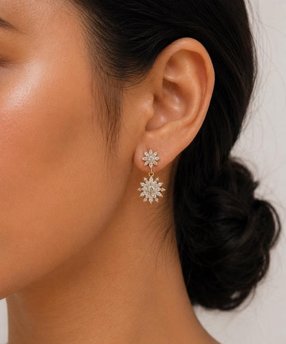 1,5 TCW Marquise- und Rundschliff-Diamant-Ohrhänger, Labordiamant-Ohrhänger, Diamant-Ohrringe für Damen und Mädchen, perfektes Geschenk
