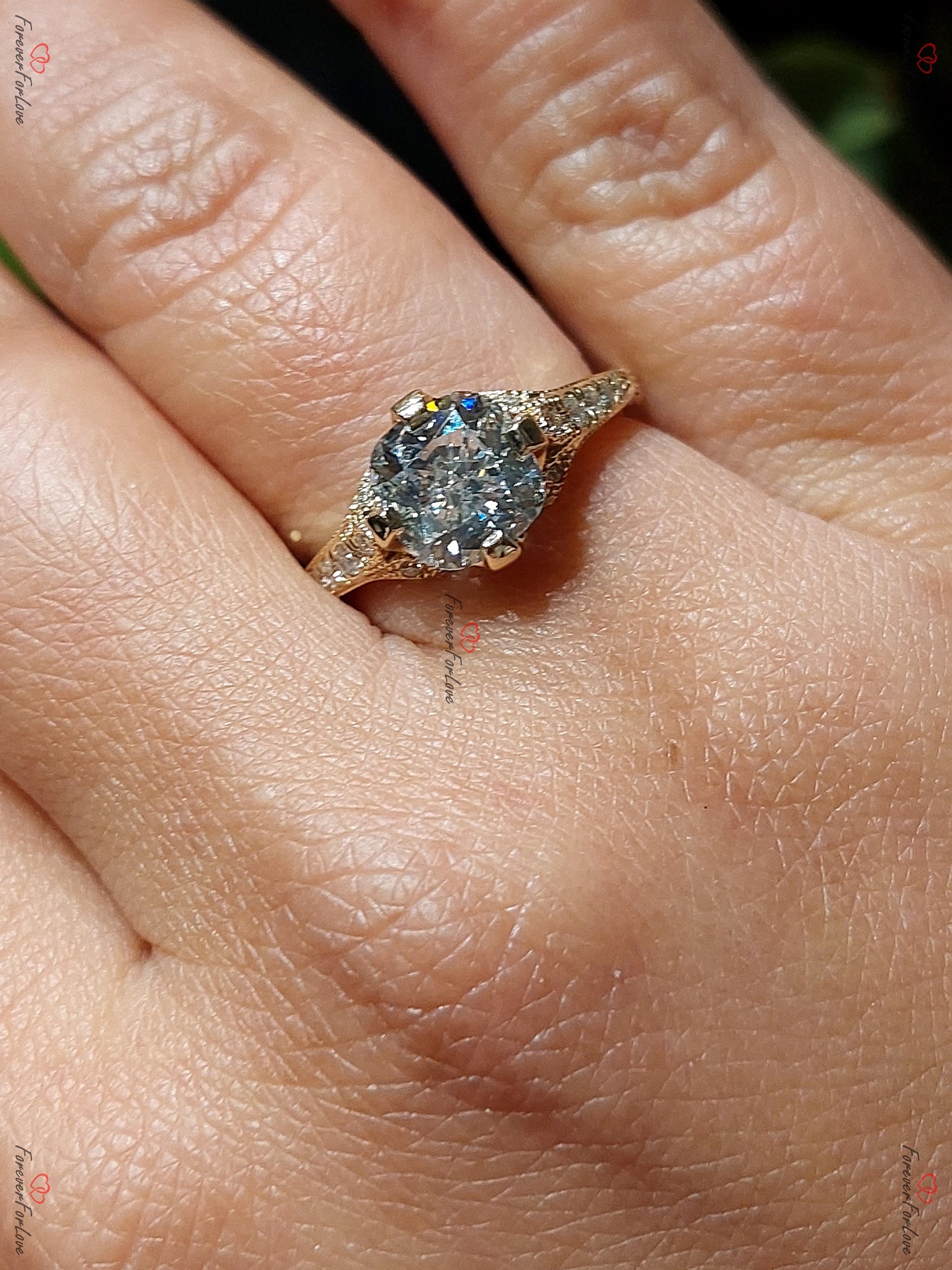 IGI Certified Cushion Lab Diamond Engagement Ring