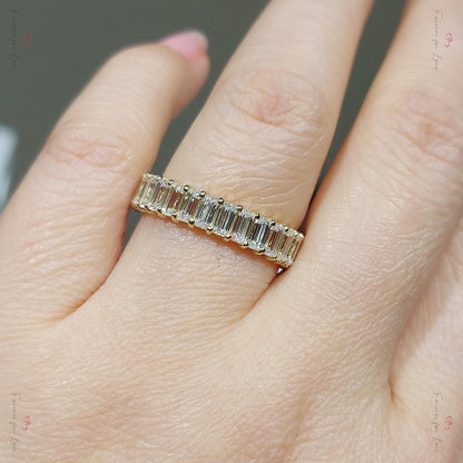 0.25 Ct Baguette Lab Diamond Half Eternity Band