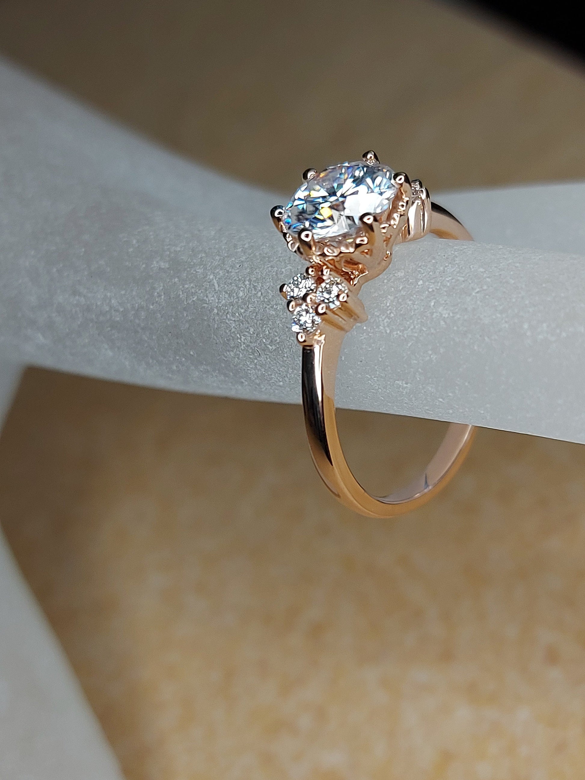 1.5 Ct Round Lab Diamond Engagement Ring