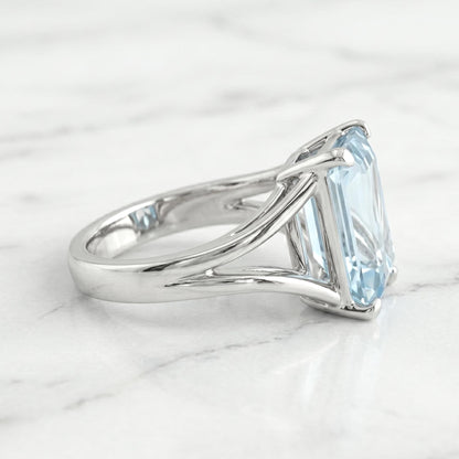 Emerald Aquamarine Engagement Ring