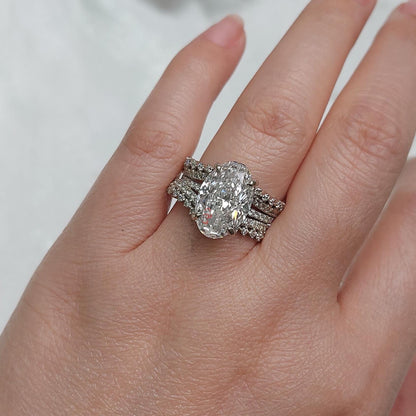 6 Ct Oval Diamond Hidden Halo Engagement Ring