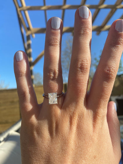 3 Ct Radiant Moissanite Engagement Ring