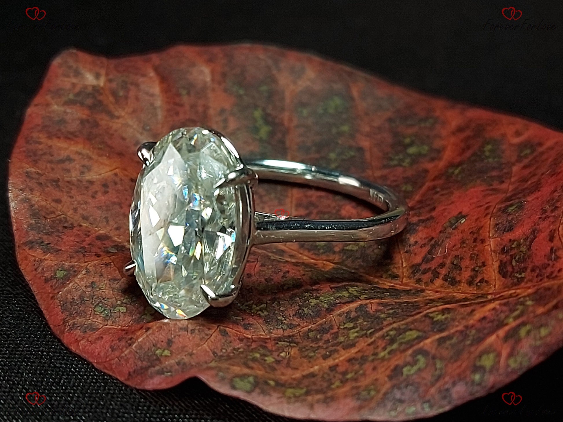 6.5 Ct Oval Moissanite Engagement Ring