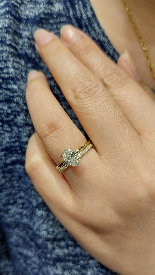 1 Ct Oval Lab Diamond Engagement Ring