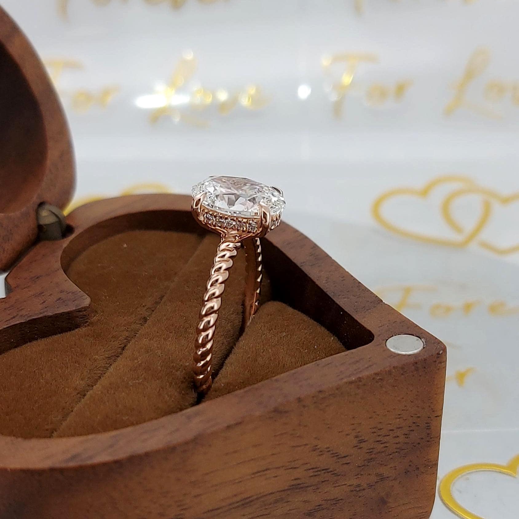 2.01 Ct IGI Certified Oval Lab Diamond Hidden Halo Engagement Ring