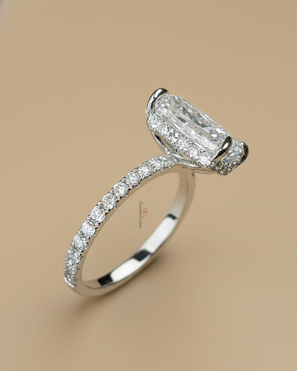 6 Ct IGI Certified Radiant Lab Diamond Halo Ring
