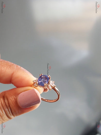 Marquise Blue Diamond, Sapphire Engagement Ring