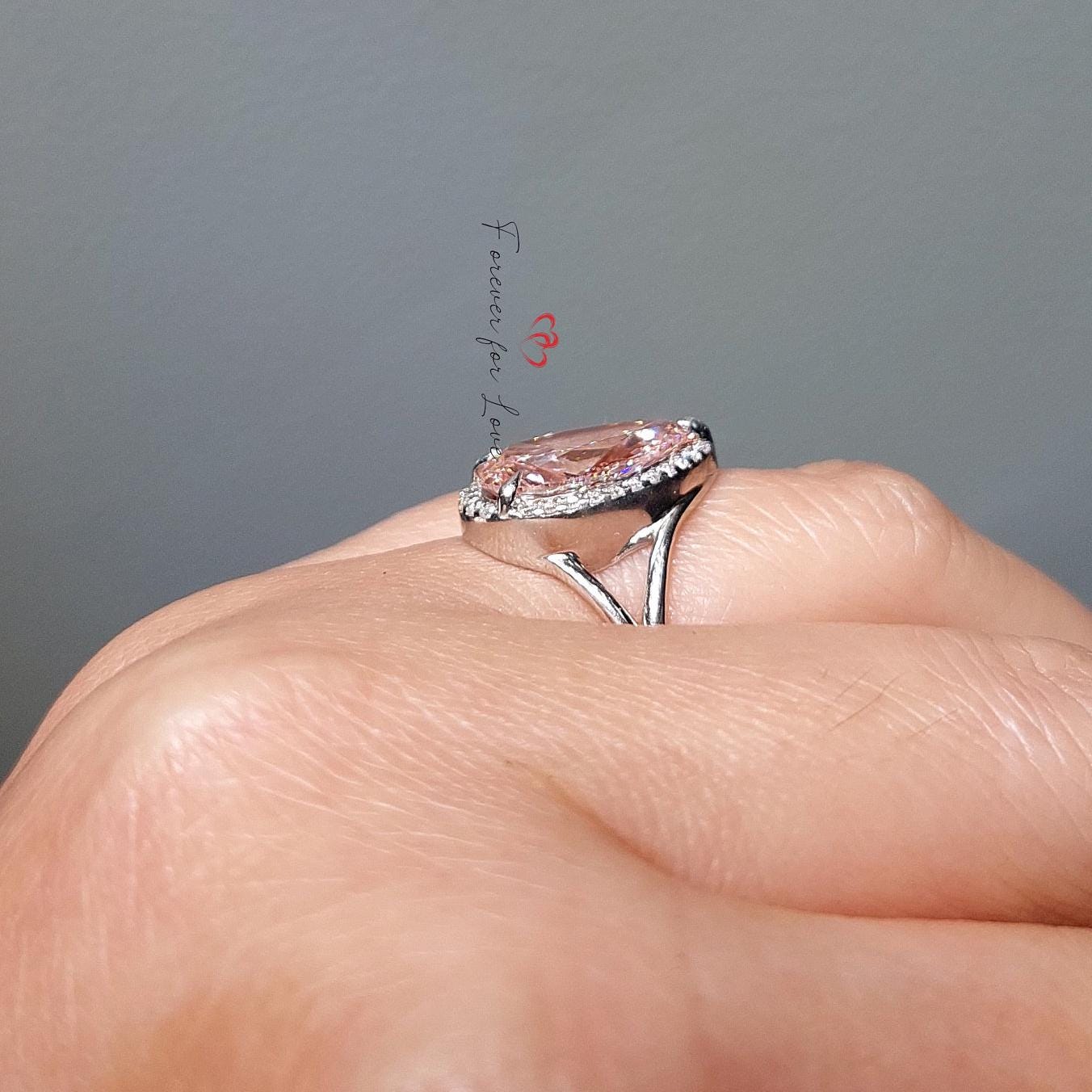 5 Ct Pear Lab Diamond Engagement Ring