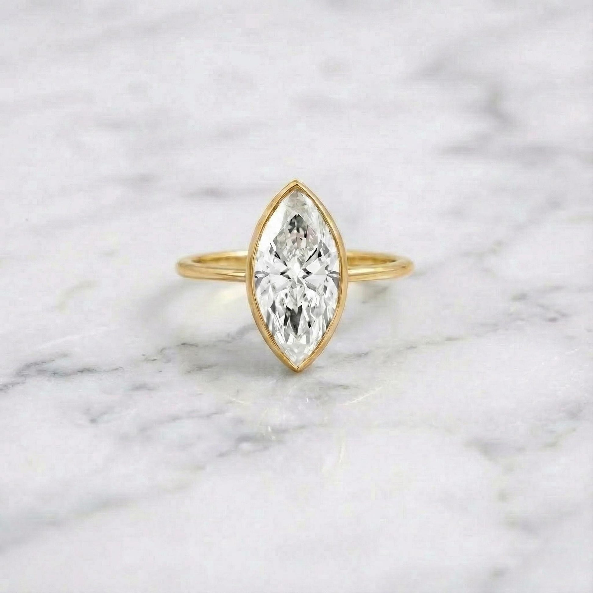 3 Ct IGI Certified Marquise Lab Diamond Engagement Ring