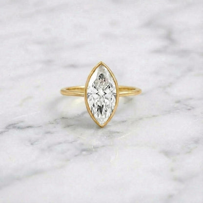 3 Ct IGI Certified Marquise Lab Diamond Engagement Ring
