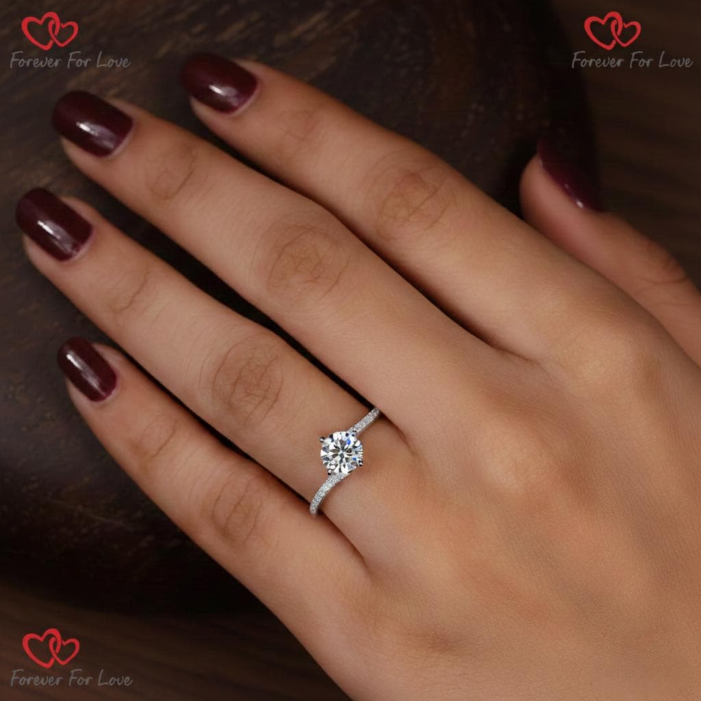 1.1 Ct Round Lab Diamond Engagement Ring