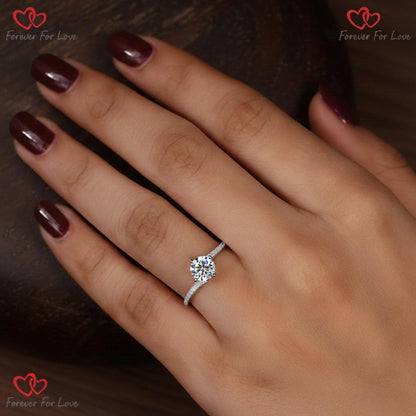 1.1 Ct Round Lab Diamond Engagement Ring