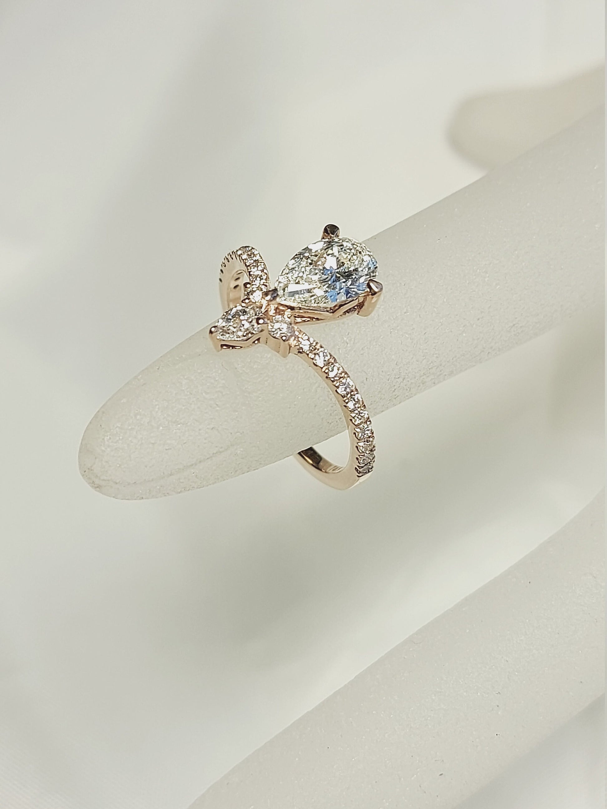 8 Ct IGI Certified Pear Lab Diamond Engagement Ring