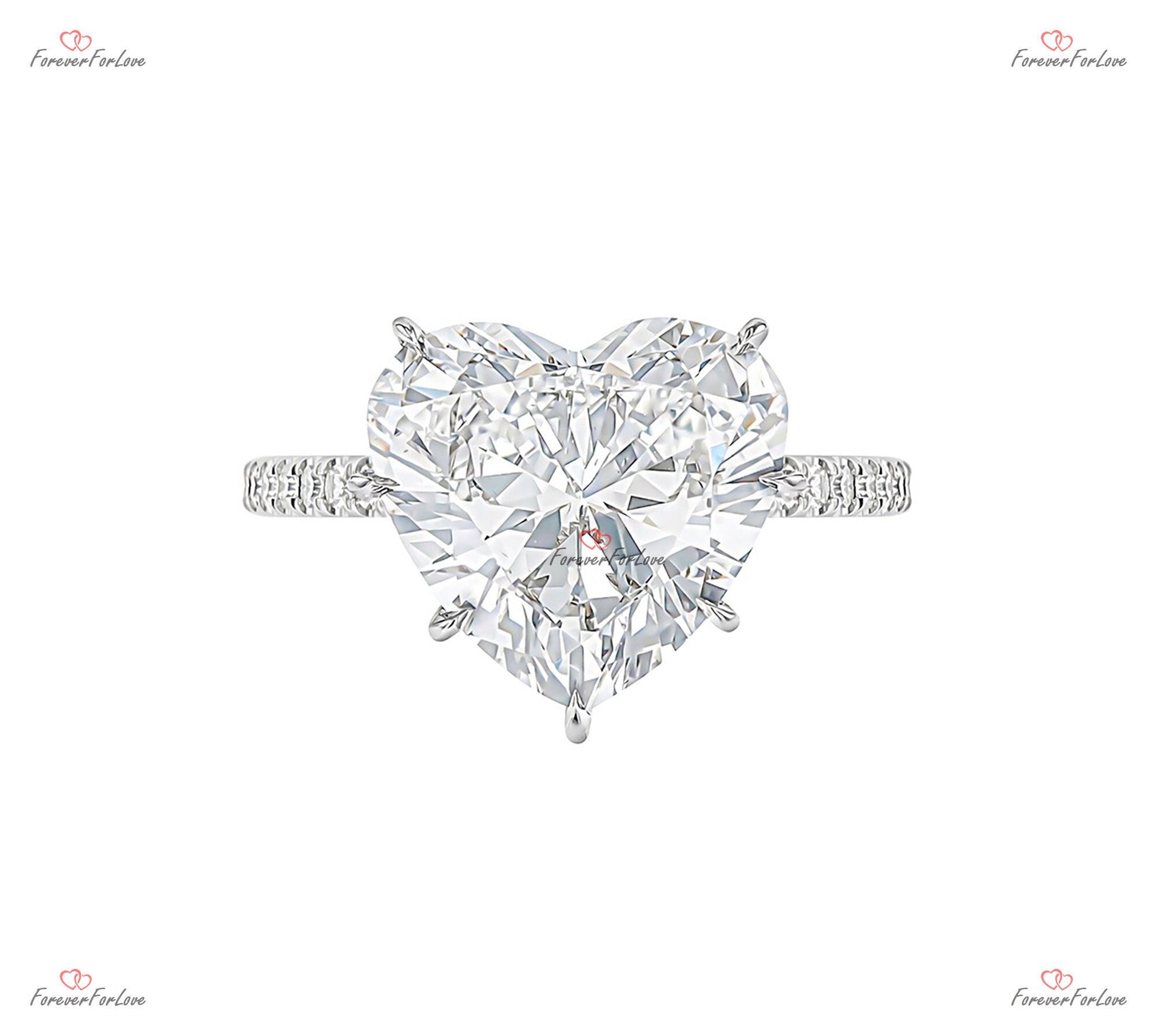5 Ct Heart Moissanite Engagement Ring