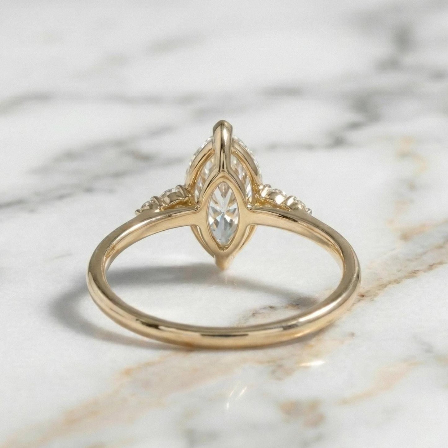 5 Ct IGI Certified Marquise Lab Diamond Engagement Ring Marquise cut 1Ct Moissanite Brilliant Cut engagement ring in 935 Argentium Silver — custom handcrafted by Forever For Love