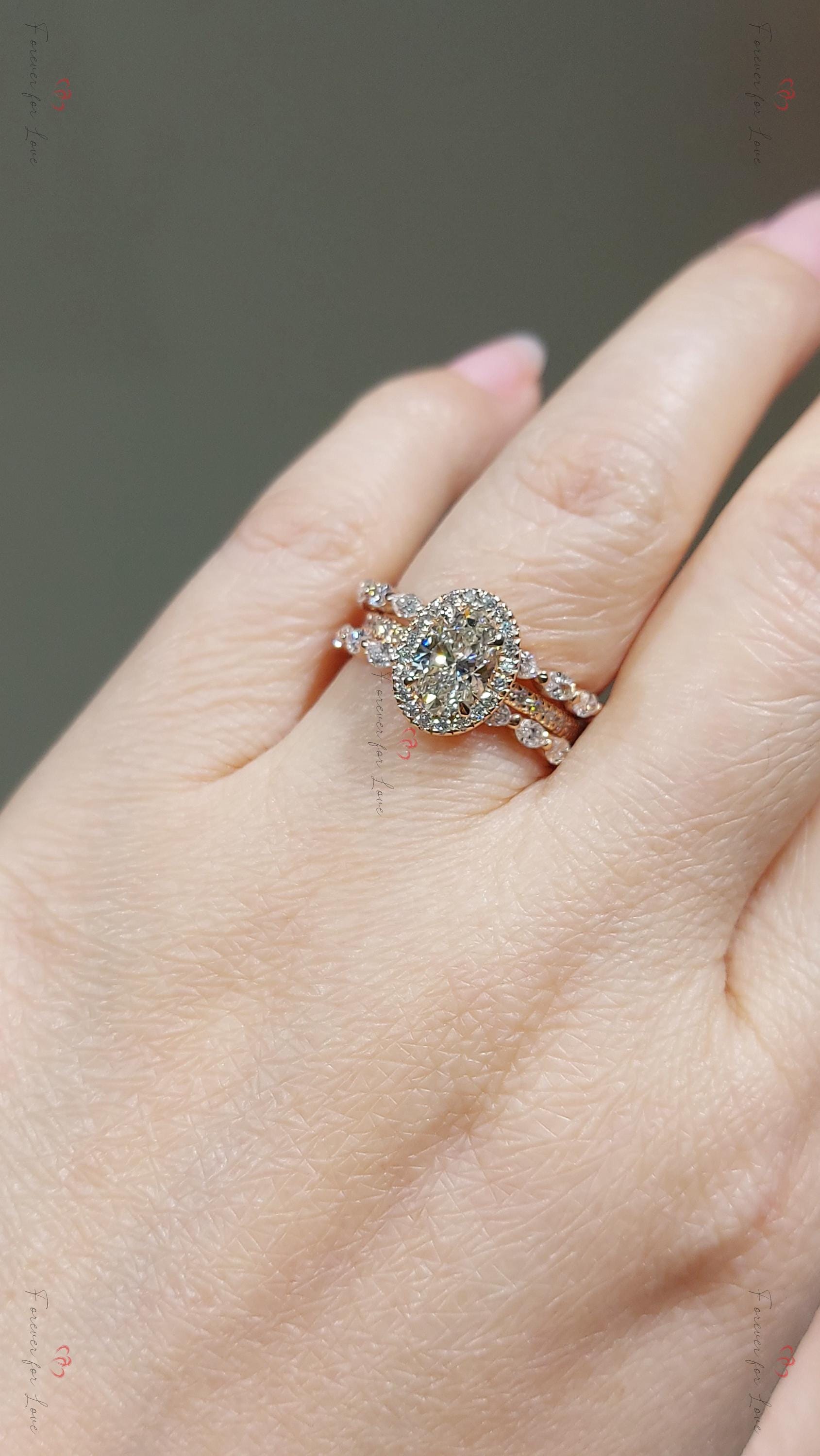 4.5 Ct Oval Diamond Halo Engagement Ring