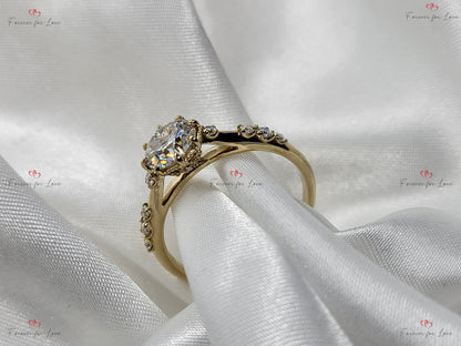 Round Lab Diamond Engagement Ring